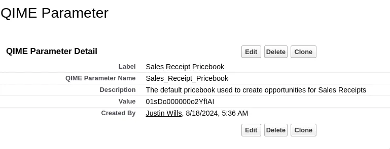 Sales Receipt Pricebook